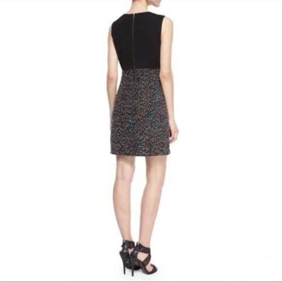 NWOT DVF Carrie Two Boucle Tweed Black Multi (Confetti) Sheath Dress size 8 - Picture 1 of 16